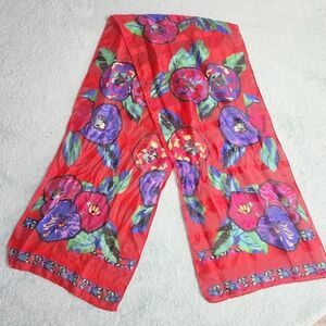 Floral Red Scarf 54x10